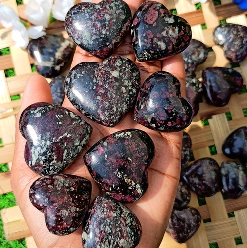 Eudialyte Standy Hearts For Home Decoration