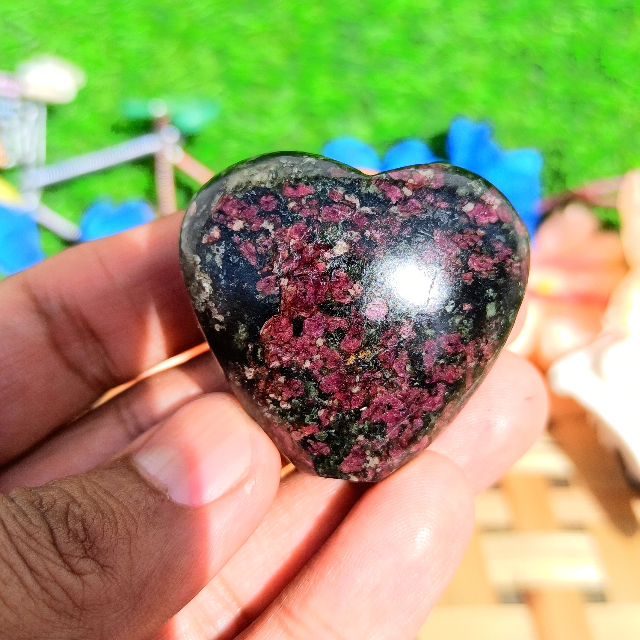 Eudialyte Standy Hearts For Home Decoration