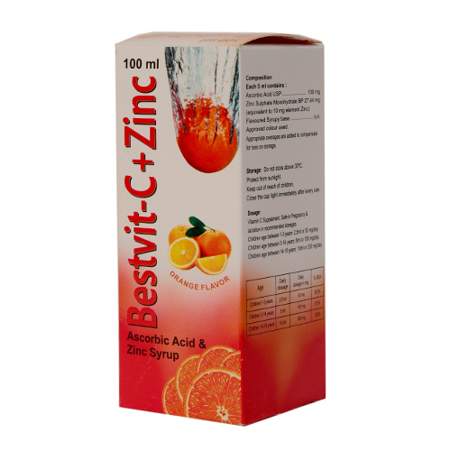 100ml Orange Flavor Ascorbic Acid And Zinc Syrup