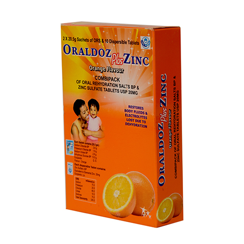 Zinc Orange Flavour Oral Rehydration Salts BP And Zinc Sulfate Tablets 20mg USP