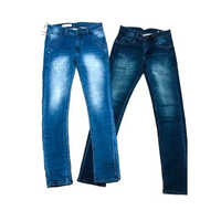 Mens Blue Faded Denim Jeans