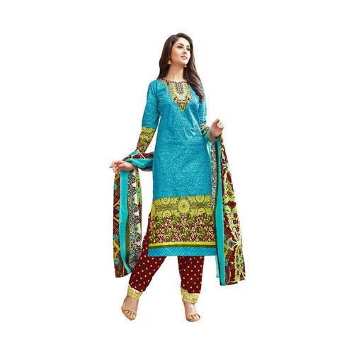 Ladies Sky Blue Salwar Suit For Casual Wear