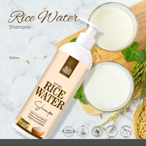 Old Tree Rice Water Shampoo for hair smoother 500ml.