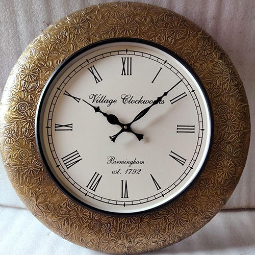 Wood Metal Wall Clock Size: Customized