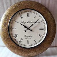 Wood Metal Wall Clock
