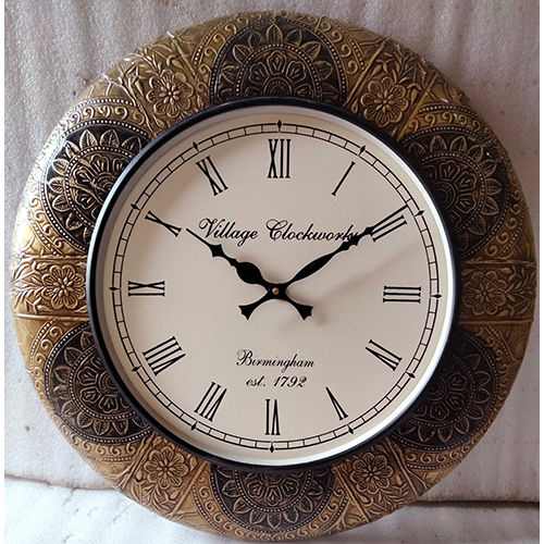 Wood Metal Wall Clock Size: Customized