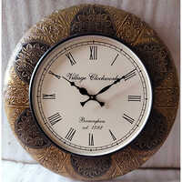 Wood Metal Wall Clock
