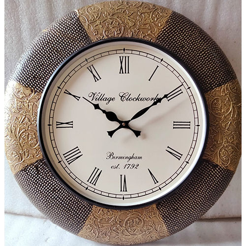 Wood Metal Wall Clock Size: Customized