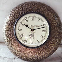 Antique Wood Metal Wall Clock