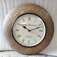 Antique Wood Metal Wall Clock