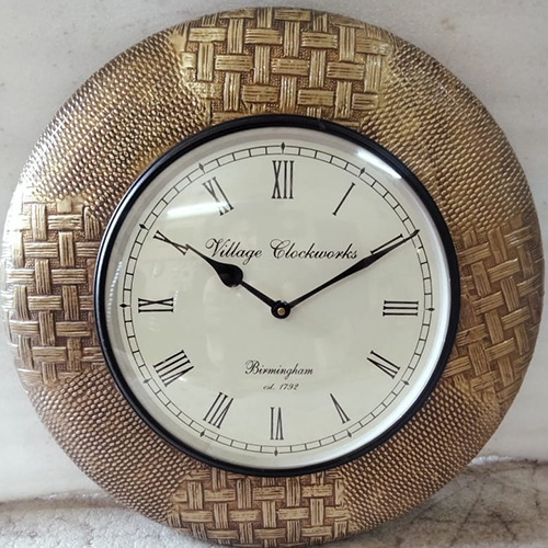 Classic Wood Metal Wall Clock Size: Customized