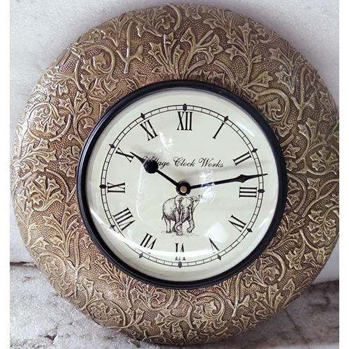 Classic Wood Metal Wall Clock Size: Customized