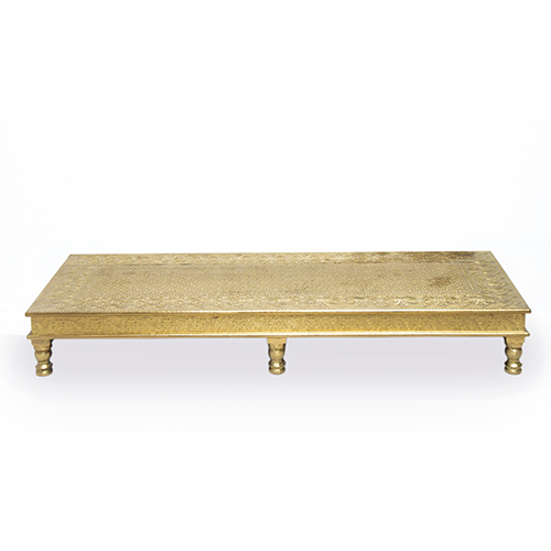Brass Handcrafted Bajot Table Chowki (Long) - Application: Wedding