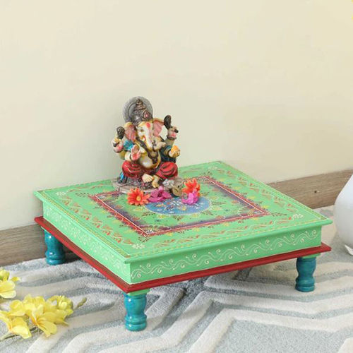 Hand Painted Wooden Chowki