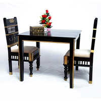 Metal Square Polish Dinning Table Set