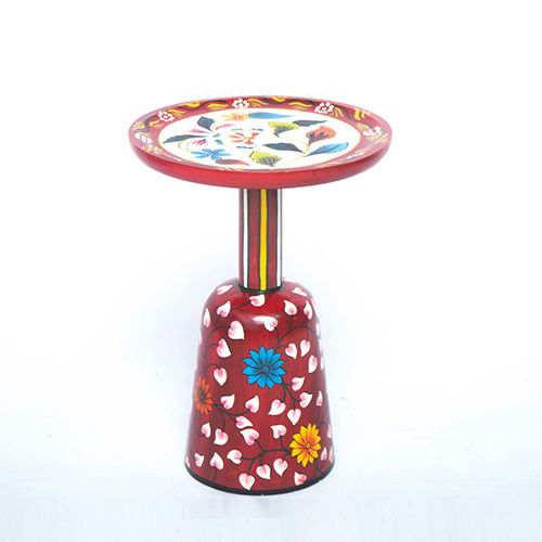 Red Painting End Table