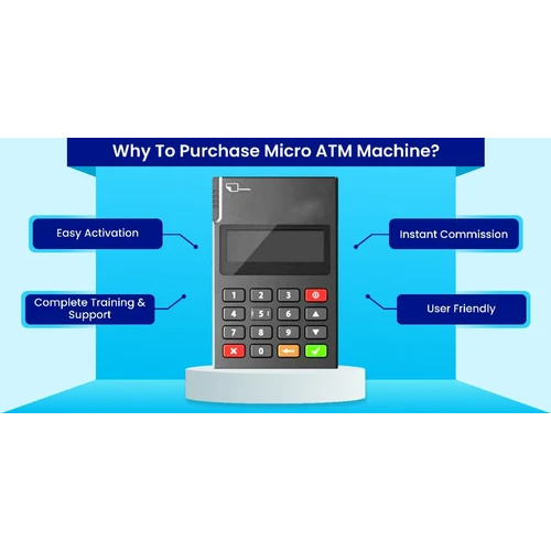 Micro ATM Machine - MPOS Material, Automatic Functionality, Black Color | Ideal for Cash Withdrawal Transactions