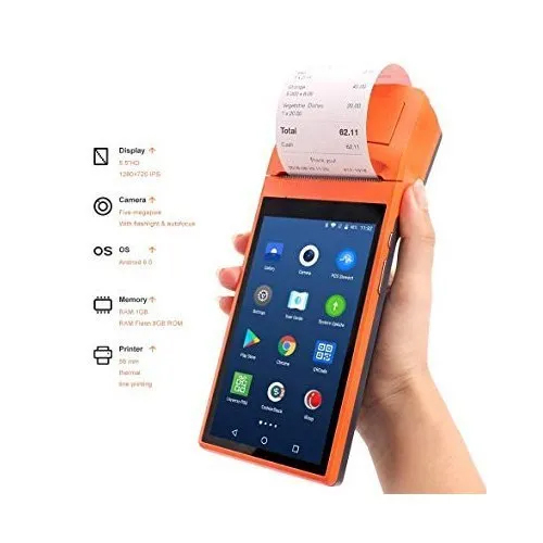 Orange Biznext Micro Atm Swipe Pos Machine All Debit And Credit Cards Biometric Fingerprint Scanner-Printer