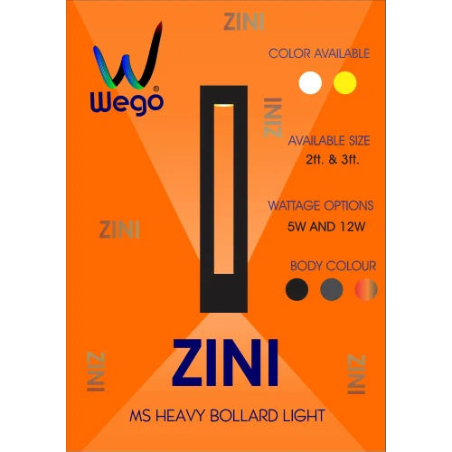 Black Zini Garden Led Bollard Light