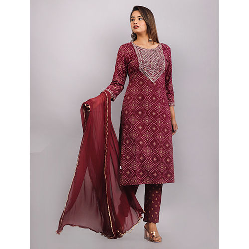 Rayon Printed Kurti And Dupatta Set