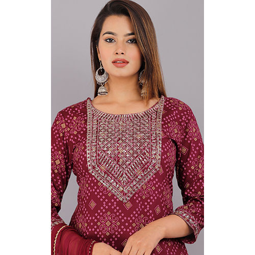 Rayon Printed Kurti And Dupatta Set