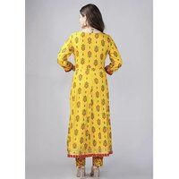 Women Mustard Yellow Kurti And Duppata Set