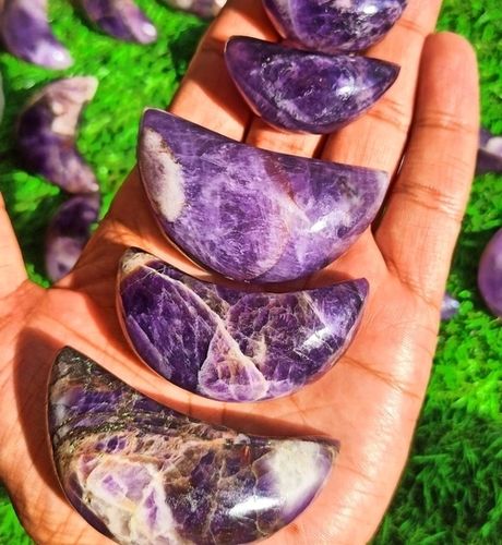 Chevron Amethyst Crescent Moons