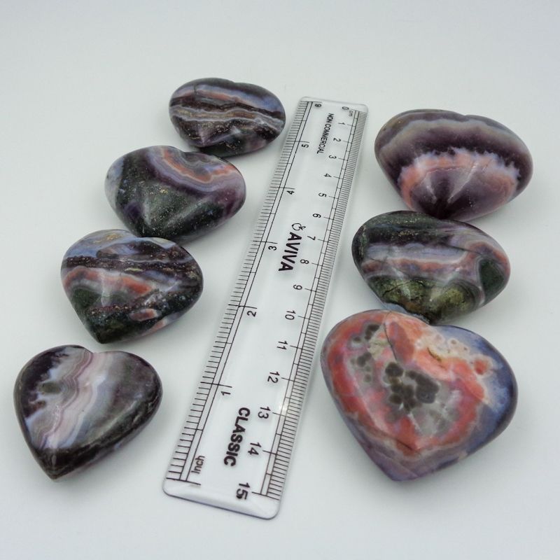 Amethyst lace Agate Hearts