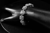 White Gold Natural Round and Bugget Diamond Bracelet