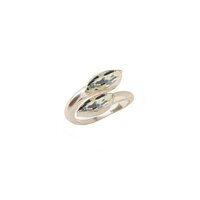 Dalmatian Jasper Gemstone Marquise Shape Gold Vermeil Bezel Set Ring