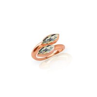 Dalmatian Jasper Gemstone Marquise Shape Gold Vermeil Bezel Set Ring