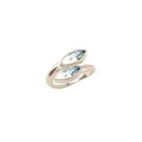 Dendritic Opal Gemstone Marquise Shape Gold Vermeil Bezel Set Ring