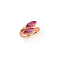 Dyed Ruby Gemstone Marquise Shape Gold Vermeil Bezel Set Ring