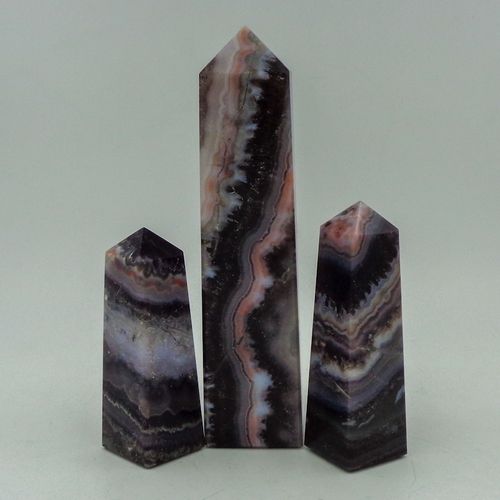 Amethyst Lace Agate Tower Obelisk Grade: Top