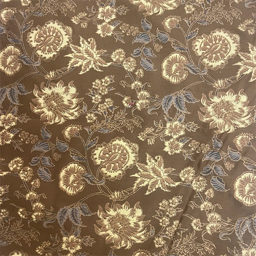 Kalam Kari Print Fabric - 100% Cotton, Light Texture, Knitted - Brown Color, Beautifully Printed Design