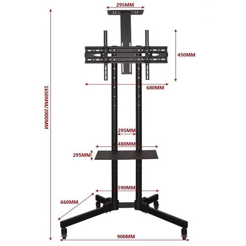 Black 70 Inch Tv Floor Trolley Stand