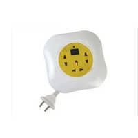 Redpower India Flex Extension Box - Supreme Grade Material, 4 Meter Length , White-yellow Color With Multiple Sockets For Household Appliances