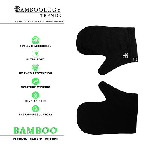 Nylon Bamboo Fabric Black Hand Glove