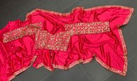 Same Colour Beautiful Designer Japan Satin Silk Saree
