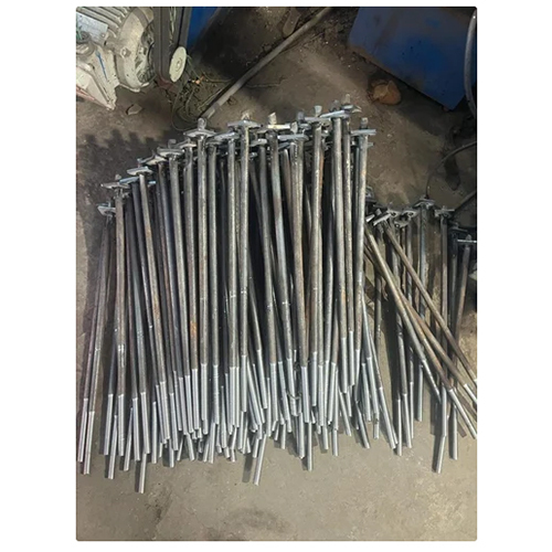 FOUNDATION Bolt for 8 MTR Pole - Powder Coated, M12-M125 Size, Gray Color, Grade 4.6/8.8 | Industrial Usage, Durable Design