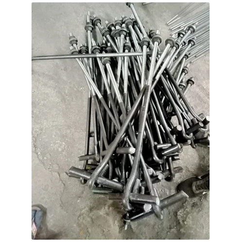 Heavy Foundation Bolts - Powder Coated, Industrial Use , Gray Finish for Enhanced Durability and Stability in Heavy-Duty Applications