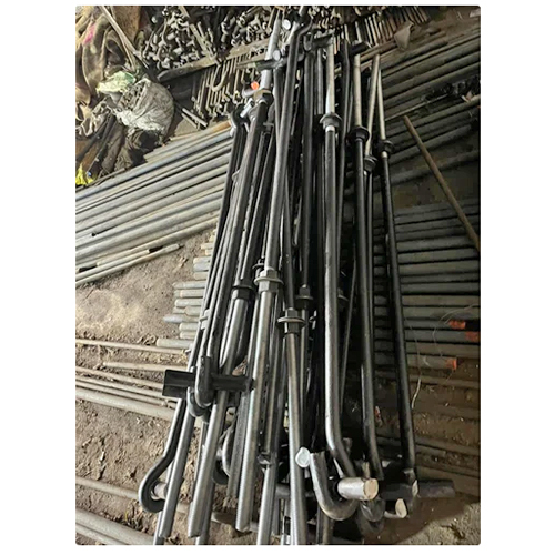 En8 Foundation Bolt - Gray Powder Coated, Grade 4.6 & 8.8 | Industrial Use, Robust Design for Construction Applications