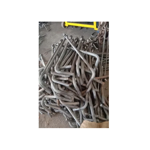 Mild Steel Foundation Bolts and Plates - Gray, Powder Coated Finish | Industrial Use, Designed for Robust Support in Construction Applications