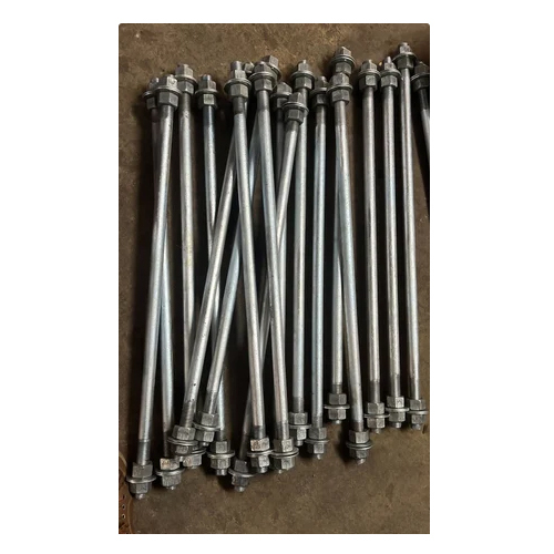 M 20 Foundation Bolt - Grade 4.6, Gray Color, Powder Coated Finish | Ideal for Industrial Usage and Robust Support in Construction Projects