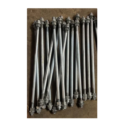 Vishal Steel Foundation Bolt - Gray Powder Coated Finish | Industrial Usage for Durable and Reliable Performance