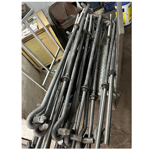 Gas and Petrol Line Foundation Bolt - Steel, Gray, Powder Coated | Industrial Use, Durable and Reliable for Heavy-Duty Applications