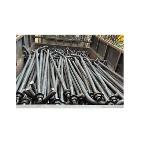 4.6 Grade Foundation Bolt - Galvanized Steel, Gray Color | Industrial Usage, Perfect for Heavy-Duty Construction Applications