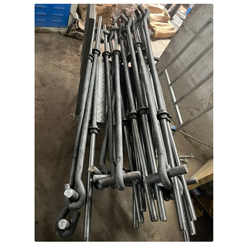 Cylindrical MS Foundation Bolt - Grade 4.6/8.8, Size M12-M125 | Gray Color, Galvanized Surface Treatment, Industrial Usage