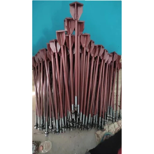 Stiffener Plate Foundation Bolt - Gray & Red, Powder Coated Finish | Industrial Usage for Robust Stability and Reliable Performance