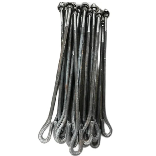 Ms Round Anchor Bolts - M20, Grade 4.6 , Galvanized Gray | Ideal for Industrial Usage in Construction Applications